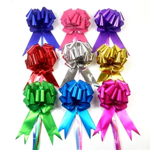 Regali matrimonio Pom Pom Pull Bows Present Wrapping Pull Bows con Ribbon Flower campione gratuito plastica san valentino floreale