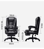 Chaise de bureau confortable pour la maison, chaise de direction réglable avec fonction inclinable, chaise professionnelle ergonomique pour usage prolongé