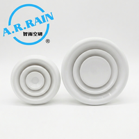Diffuseur d'air rond réglable, grille de ventilation de plafond blanche