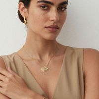 Collier minimaliste plaqué or avec pendentif géométrique, chaîne serpent, bijoux pour femmes à porter au quotidien