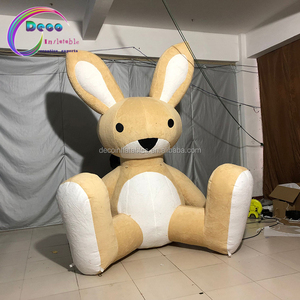 Custom cute inflatable cartoon rabbit character fur rabbit <span class=keywords><strong>animal</strong></span> model - Product Image 5