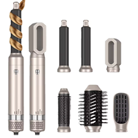 Sèche-cheveux brosse à air chaud en céramique 6 en 1 avec têtes interchangeables, outil de coiffage automatique pour boucler à gauche et à droite, lisser, 1000W