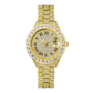 Relojes de Lujo con Baño de Oro, Diamantes de Imitación y Circonitas, Resistentes al Agua, para Hombre y Mujer, Venta al Por Mayor - Product Image 1