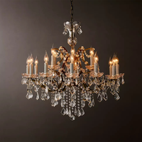 Lustre de salon en cristal français, suspension de luxe à bougies, pour hôtels, villas, projets, vente en gros, OEM, ODM, éclairage décoratif pour la maison