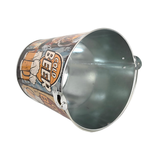 Cubo de Hielo de Metal Galvanizado con Diseño Retro de Cerveza, con Dos Asas, para Enfriar Bebidas, Decoración para Bares y Pubs - Product Image 4