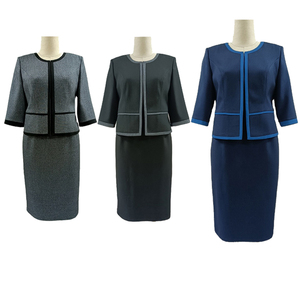 Plus <b>Size</b> Women's Business Dress Sets Chiffon Anti-wrinkle Breathable Knee Length for Work - Product Image 2