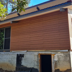 Rote Holz farbe 3d geprägte Wand paneele Shiplap Abstellgleis Decken verkleidung Verbund materialien für Außengebäude - Product Image 1