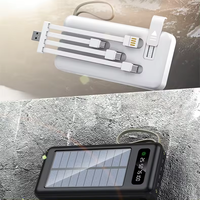 Desain Lanyard Dilengkapi dengan Dudukan Ponsel, 2USB Output 1 Sampai 4 Kabel Pengisian Daya Surya 30000Mah