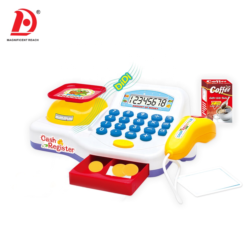 HUADA, оптовая продажа, высококачественный пластиковый Интеллектуальный игрушечный кассовый аппарат для супермаркета для детей