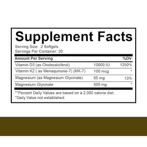 Fabricante profesional Vitamina D3 K2 Magnesio Softgels Soporte para mejorar el sistema inmunológico Promover el desarrollo - Product Image 2