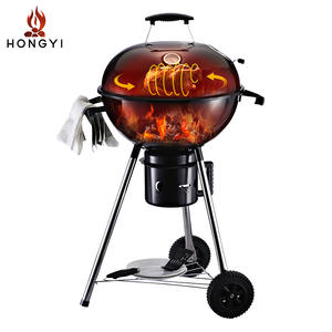 Parrilla cilíndrica de carbón Hongyi de 50x63x98cm, ahumador sin humo para asar carne y brochetas al aire libre - Product Image 4