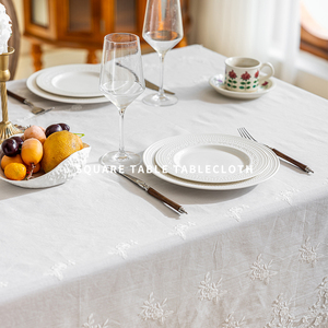 Tùy chỉnh kích thước phai kháng có thể giặt bền trang trí đa kích thước hình chữ nhật Khăn trải bàn màu trắng cho Bảng trang trí - Product Image 3