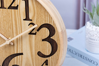 Horloge murale en bois avec chiffres 3D découpés au laser, décoration moderne pour la maison et le bureau