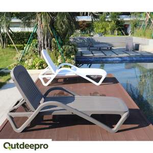 Meilleures ventes de meubles de jardin en résine plastique moderne, écologiques, résistants aux UV, imperméables et légers, chaise longue de piscine extérieure - Product Image 5