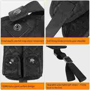 Sacoche tactique universelle noire dissimulée pour arme à feu avec double pochette pour chargeurs - Product Image 3