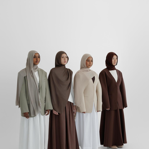 ฮิญาบมุสลิมแบบสั่งทำพิเศษ ขายดีปี 2025 - ผ้าโมดอลซาติน ระบายอากาศได้ดี ฮิญาบจำเป็นสำหรับเดือนรอมฎอน - Product Image 1