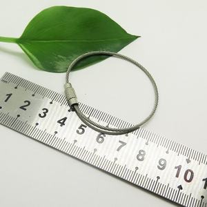 Porte-clés en acier inoxydable YIWANG, anneau porte-clés, fil pour étiquette de bagage, pour cartes d'identification à glissière - Product Image 4