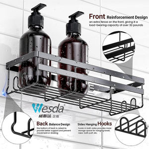WESDA Bathroom Accessories Corner <strong>Hanging</strong> Shelf Basket No Drilling Metal Storage Toilet Rack Organizer Adhesive <strong>Shower</strong> <strong>Caddies</strong> - Product Image 4