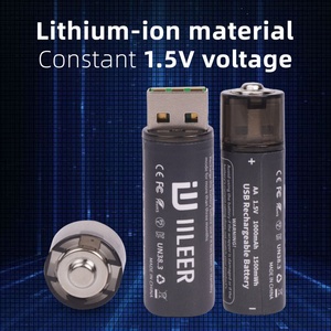IILEER USB-A 1500mWh 1000mAh 1.5V Batterie rechargeable au lithium-ion, pack de batteries Li-ion pratique à charge rapide - Product Image 4