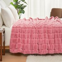 Heimdekorations-Schlafsofa Luxus zeitgenössische Fälschung Nachahmung rosa vollständig gefälscht Pelz Fleece Überwurfdecke