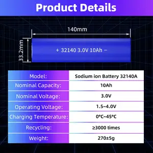 32140 10Ah 46150 18Ah SIB Batería de celda de iones de sodio Na Ion Akku Batería de iones de sodio SIB