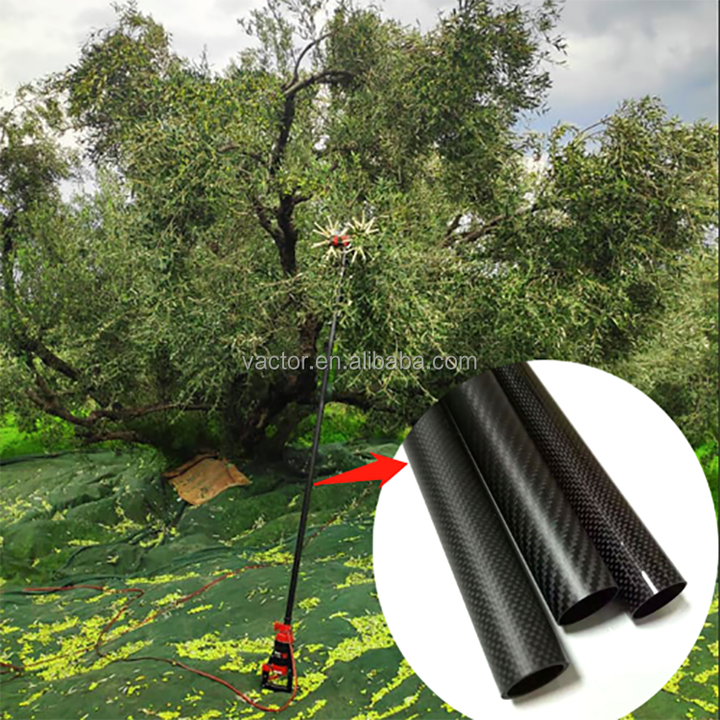 Rake Rods Carbon Fiber Rods / Tube for Rake Olive Harvesting Machine OD20mm 30mm ...