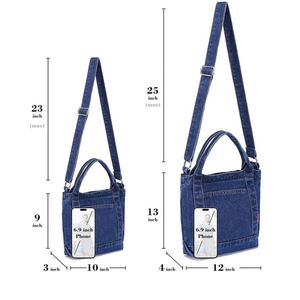 New Customized Denim Tote <b>Bag</b> Adjustable Shoulder Strap Handbags Fashion <b>Beach</b> Crossbody <b>Bag</b> for <b>Women</b> Daily Shopping Weekend - Product Image 4