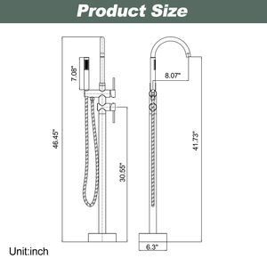Juego De grifo De baño De soporte sin suelo, grifo De <span class=keywords><strong>Banera</strong></span>, juego De mezclador De <span class=keywords><strong>ducha</strong></span>, grifo De bañera De Baño - Product Image 6