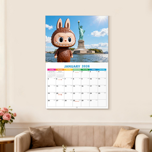 Tùy Chỉnh Đầy Đủ Màu Sắc Lịch In Ấn Hàng Tháng Lịch Tường In Ấn Logo Phong Cách Labubu Giáng Sinh Trung Quốc Lịch - Product Image 5