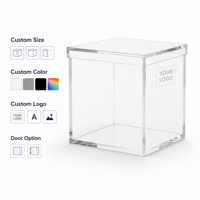 Boîte en acrylique transparente personnalisée, boîte de rangement transparente avec couvercle pour cadeaux, bijoux, cosmétiques, présentoirs de vente au détail