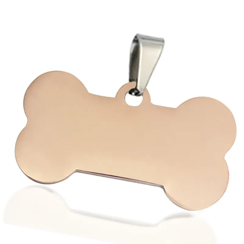 Özelleştirilmiş boş kolye paslanmaz çelik köpek lazer marka titanyum çelik evcil kolye Metal etiket hediye gravür Metal tabela