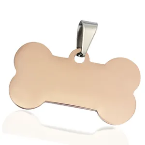 Collier vierge personnalisé en acier inoxydable chien Laser marque titane acier animaux pendentif étiquette en métal cadeau gravure plaque signalétique en métal