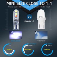 Luz Estroboscópica LED RGB T10 W5W 3030 SMD 8 LED, Iluminación Interior para Auto, Bombilla de Lectura, Luz de Posición, Lámpara para Matrícula