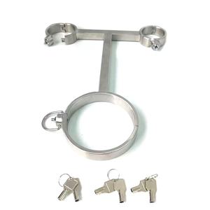 काले सम्राट स्टेनलेस स्टील कॉलर कलाई के साथ टी प्रकार बंधन बीडीएसएम सेक्स खिलौने थोक के वयस्क खिलौने - Product Image 2