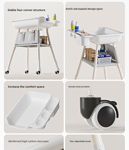 Multi-functional <b>Foldable</b> Baby Care <b>Table</b> with Rollers, Portable Newborn Diaper Changing Station for Home and Hotel Nursery Use - Product Image 6
