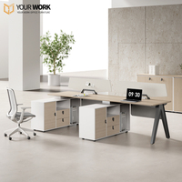 Meubles de bureau modulaires extensibles en bois modernes, bureau de centre d'appels, bureau de groupe, poste de travail pour employés avec garantie de 5 ans