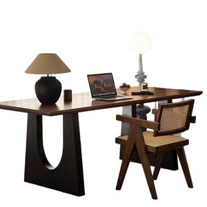 Escritorio de madera maciza, mesa de ordenador grande, escritorio antiguo para el hogar, dormitorio, escritorio para escribir - Product Image 1