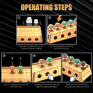 <span class=keywords><strong>Ambition</strong></span> <span class=keywords><strong>A1</strong></span> 2400mAh Mezclador de tinta de pigmento de tatuaje resistente al agua de aleación de aluminio con tres niveles de velocidad 15 horas de duración de la batería - Product Image 4