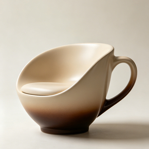 Chaise en fibre de verre créative personnalisée en forme de tasse à café géante avec base, siège en forme de mug pour mobilier de café commercial - Product Image 3