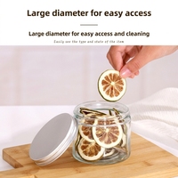 Brede-mond glazen voorraadpot van hoog borosilicaatglas met aluminium deksel, luchtdicht, transparant, stapelbaar, voor gedroogd fruit en thee