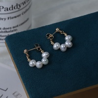 Boucles d'oreilles clous en perles d'eau douce faites à la main, unisexe, polyvalentes pour le quotidien, tige en argent S925, double usage, vente en gros, boucles d'oreilles pour fille