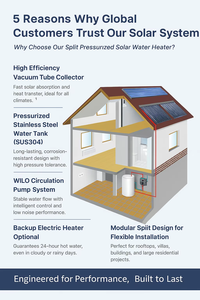 Chauffe-eau solaire à pression séparée avec pompe <span class=keywords><strong>WILO</strong></span> et réservoir galvanisé en acier inoxydable de 150L à 500L - Product Image 2