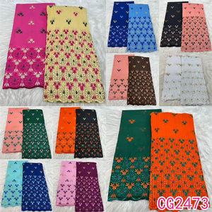 Vente en gros Lafaya tissu de dentelle suisse 2.5y + 2.5y tissu de dentelle de coton jupe plissée africaine tissu de dentelle de broderie de coton suisse - Product Image 6