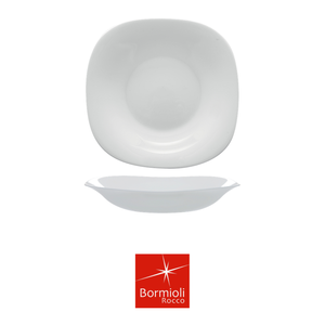 Assiette creuse Bormioli Rocco Parma Quadro en verre blanc 23 x 23 cm – Fournitures hôtelières et traiteur, vaisselle en gros - Product Image 4