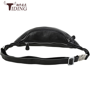 Bolso de cintura de cuero genuino para hombre Tiding, capa superior de piel de vaca, negro 3036 - Product Image 3