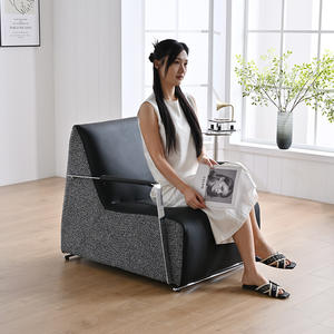 Fauteuil lounge de style italien de luxe, fauteuil simple, structure ergonomique, design en acier inoxydable, pour salon, villa - Product Image 2