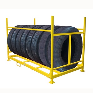 Có Thể Gập Lại Và Xếp Chồng Di Động Hiển Thị Lốp Xe Tải Xếp Chồng Lốp Nhà Máy Lưu Trữ Kệ - Product Image 4