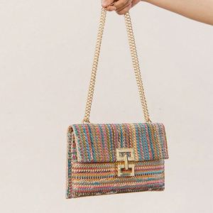 Bolso Bandolera Pequeño de Rafia para Mujer, Bolso de Playa Tejido con Correa para el Hombro, Bolso de Rafia y Ratán - Product Image 1