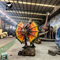 Modèle de dinosaure à franges réaliste et personnalisé en silicone et acier pour exposition en intérieur et en extérieur dans les parcs d'attractions