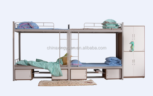 Wholesale School Furniture Dormitory Metal <strong>Bed</strong> Loft <strong>Bed</strong> <strong>With</strong> <strong>Desk</strong> <strong>and</strong> Wardrobe Loft <strong>Bed</strong> - Product Image 6